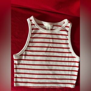 H&M Red and White Striped Top